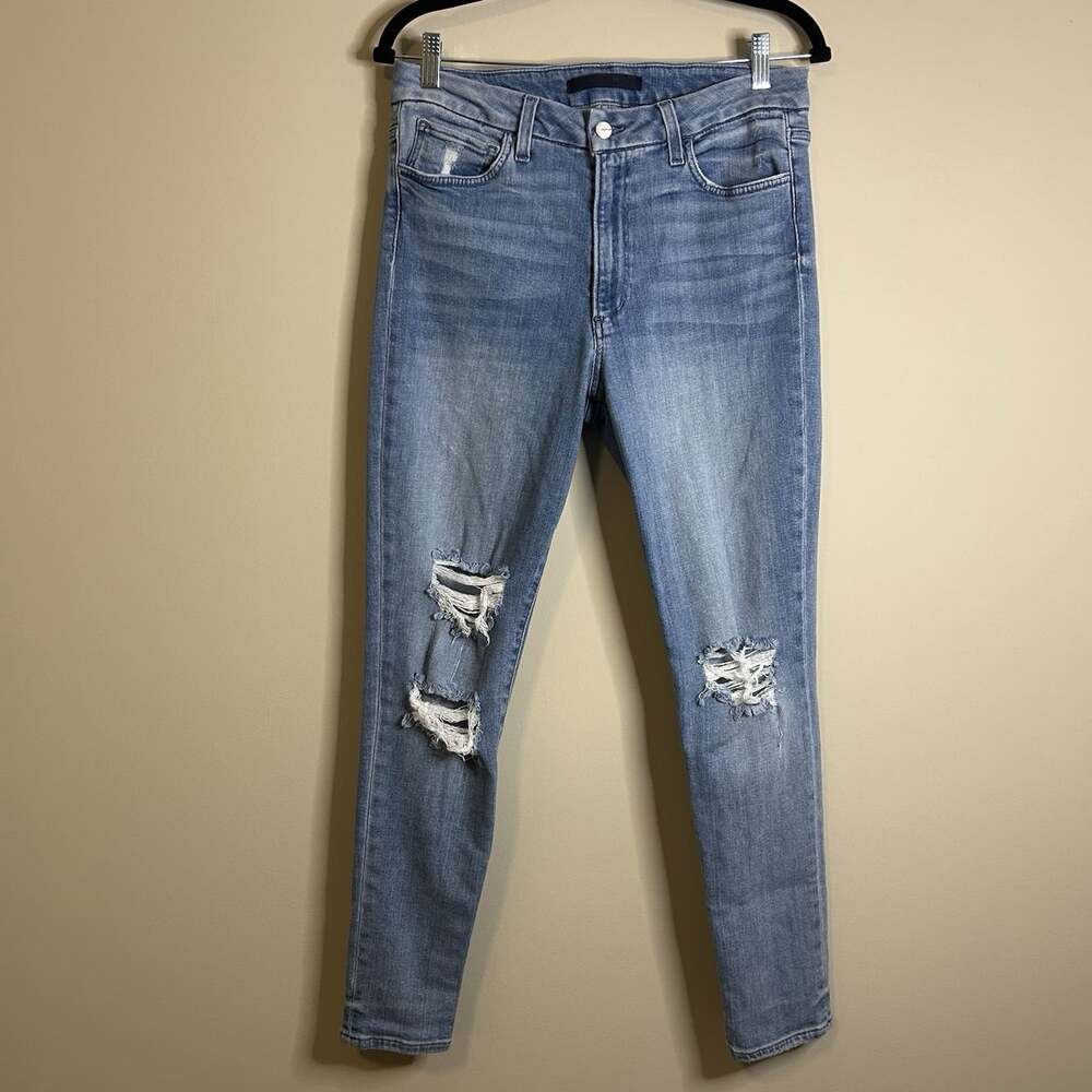 Joes Hi Rise Flawless Jeans Women’s 32 The Icon Skinny Dark Wash Distressed